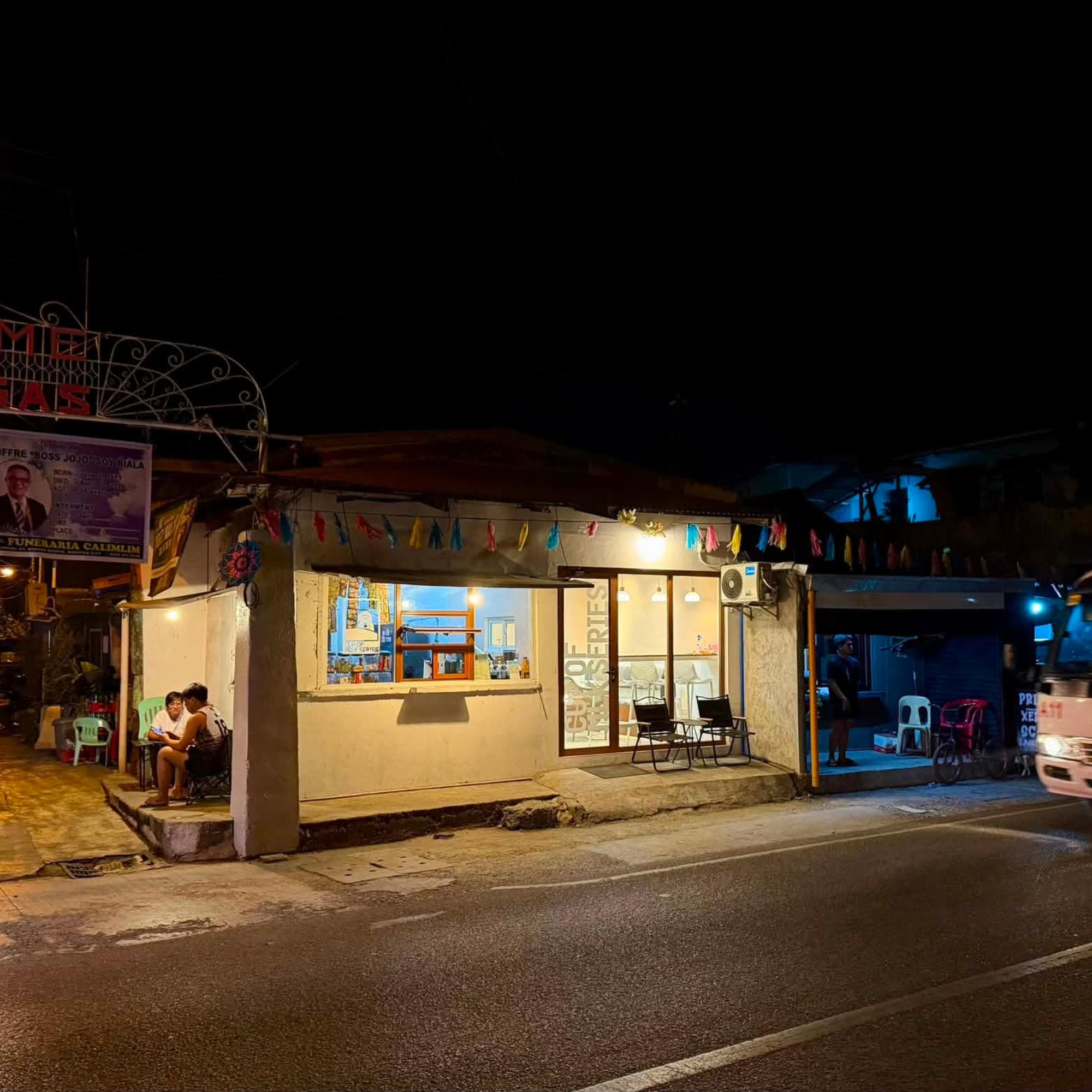 Cup Of Mlk Series street-side stall at night